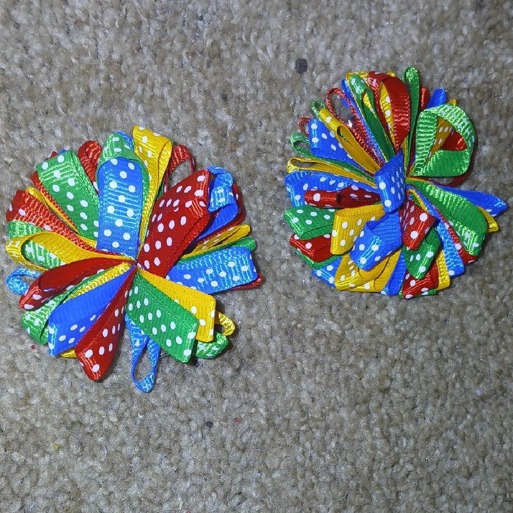 Colorful Polka Dot Hair Clips for Kids